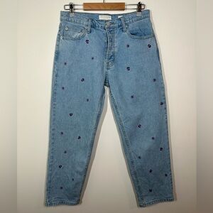 LUCKY Brand Embroidered Relaxed Taper  Light Wash Jeans Size 27‎